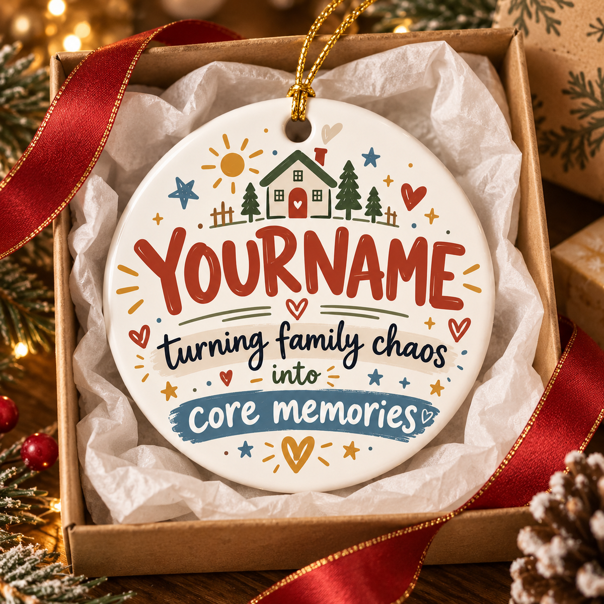 Turning Family Chaos Into Core Memories - Personalized Ceramic Ornament