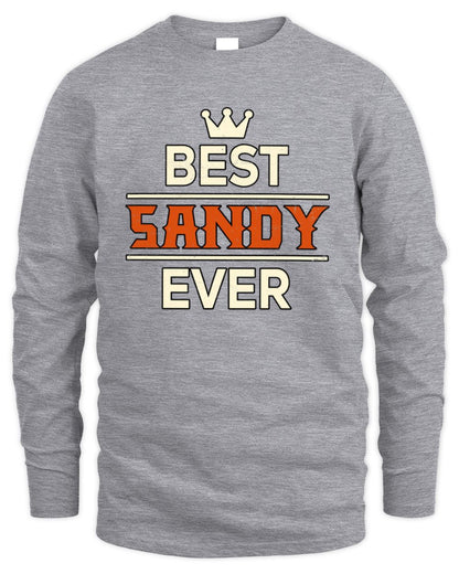 Best Your Name With Crown Shirt SANDY M1-59 / Men's Long Sleeved T-Shirt / sport grey