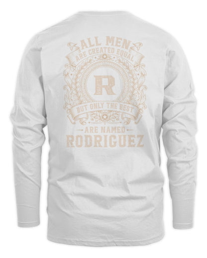 All Men Are Created Equal Cool Logo Shirt RODRIGUEZ M1-60 / Men's Long Sleeved T-Shirt / white