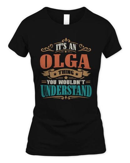It’s a Name Thing Personalized Retro T-Shirt OLGA M1-47 / Women's Standard T-Shirt / black