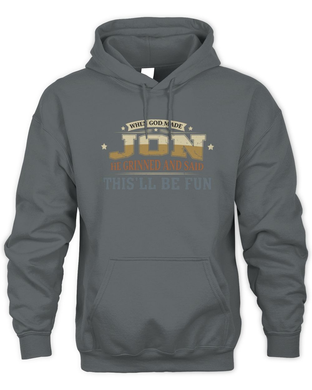 When God Made Your Name Funny Heritage T-Shirt JON M1-80 / Unisex Hoodie / charcoal