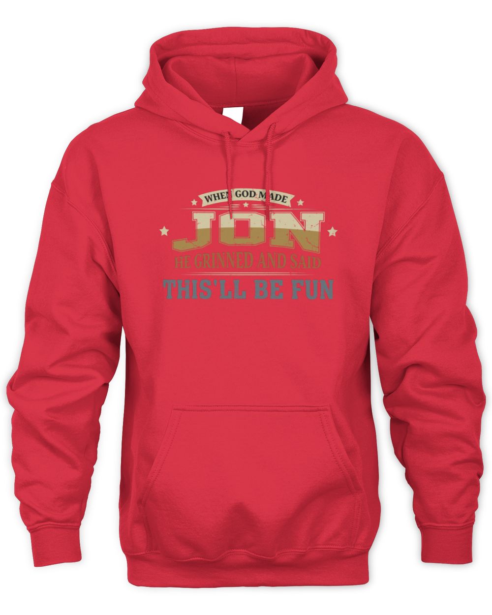 When God Made Your Name Funny Heritage T-Shirt JON M1-80 / Unisex Hoodie / red