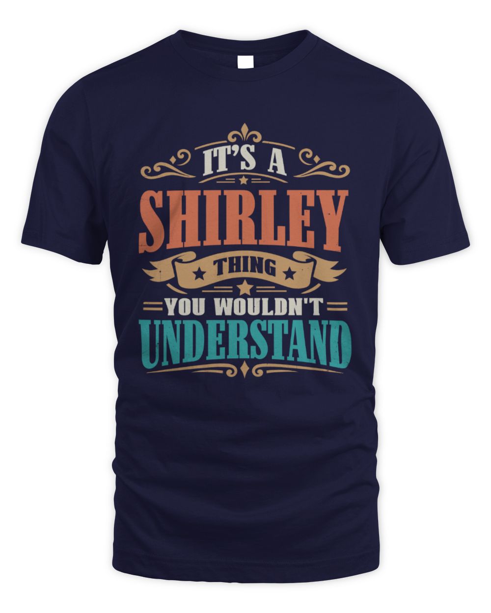 It’s a Name Thing Personalized Retro T-Shirt SHIRLEY M1-47 / Unisex Standard T-Shirt / navy