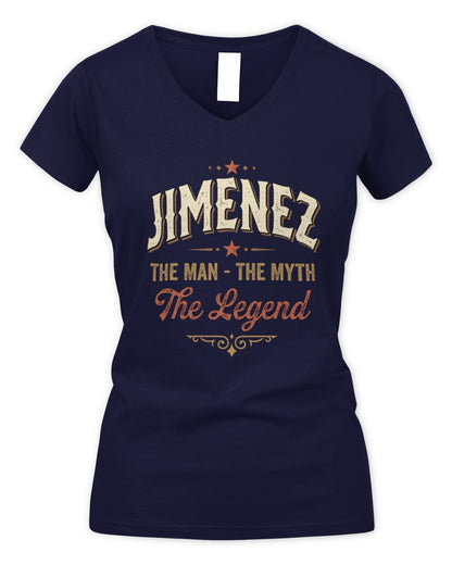 I'm Name I'm Not Rude I Just Have The Balls Funny T-Shirt JIMENEZ M1-77 / Women's V-Neck T-Shirt / navy