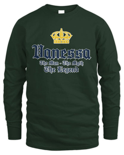 The Man The Myth The Legend Corona Beer T-Shirt VANESSA M1-S83 / Men's Long Sleeved T-Shirt / forest green