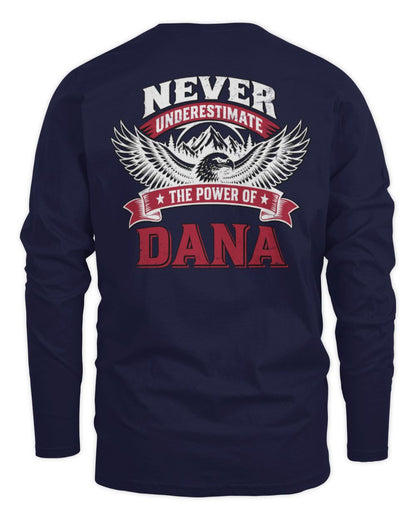 Never Underestimate Your Name Eagle Mountain Shirt DANA M1-61 / Men's Long Sleeved T-Shirt / navy