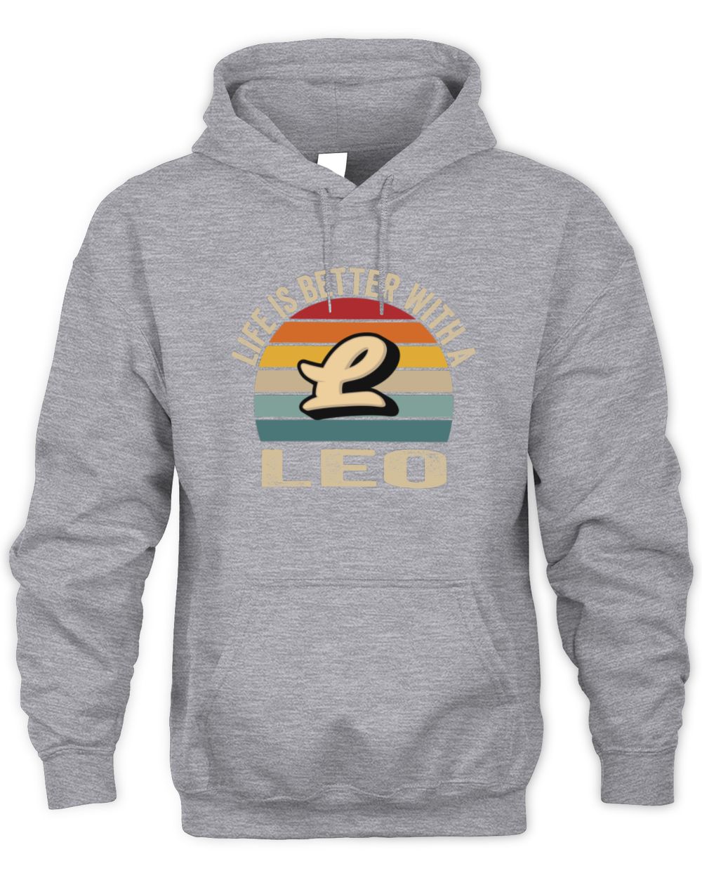 Life Is Better with Name Vintage Sun Shirt LEO M1-50 / Unisex Hoodie / sport grey