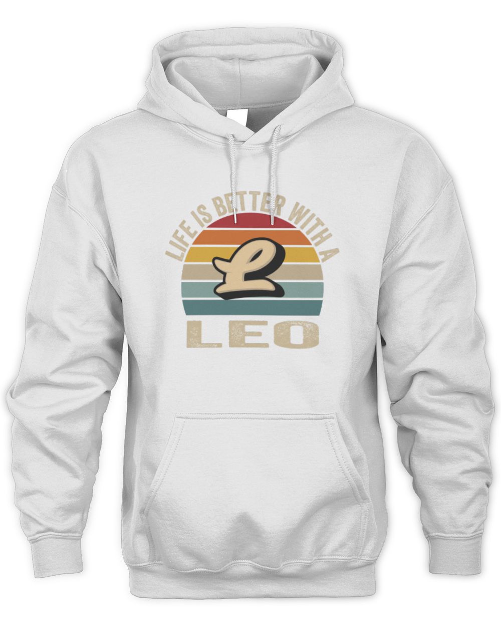 Life Is Better with Name Vintage Sun Shirt LEO M1-50 / Unisex Hoodie / white
