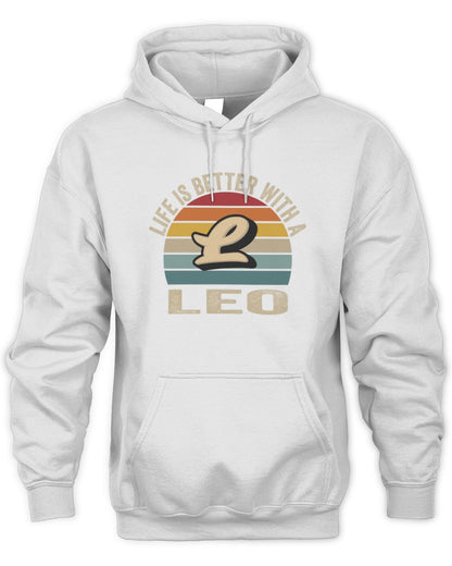 Life Is Better with Name Vintage Sun Shirt LEO M1-50 / Unisex Hoodie / white