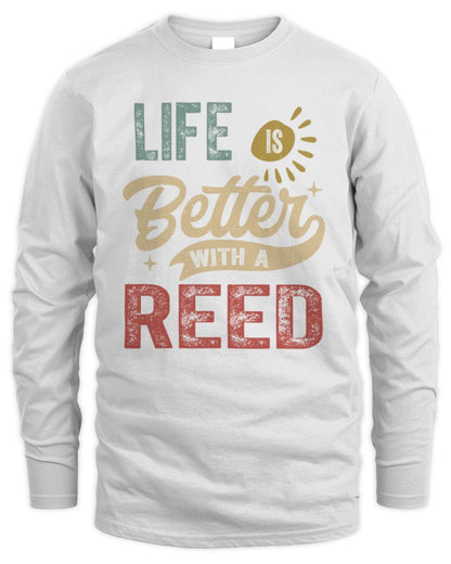 Life Is Better With a Name Personalized Retro T-Shirt REED-48 / Men's Long Sleeved T-Shirt / white