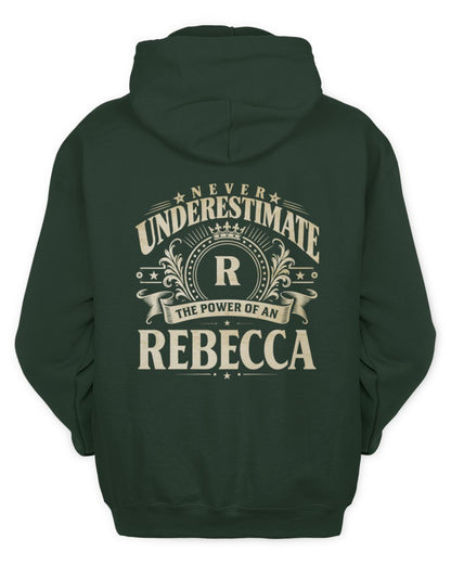 Never Underestimate Your Name Luxury Logo Shirt REBECCA M1-63 / Unisex Hoodie / forest green