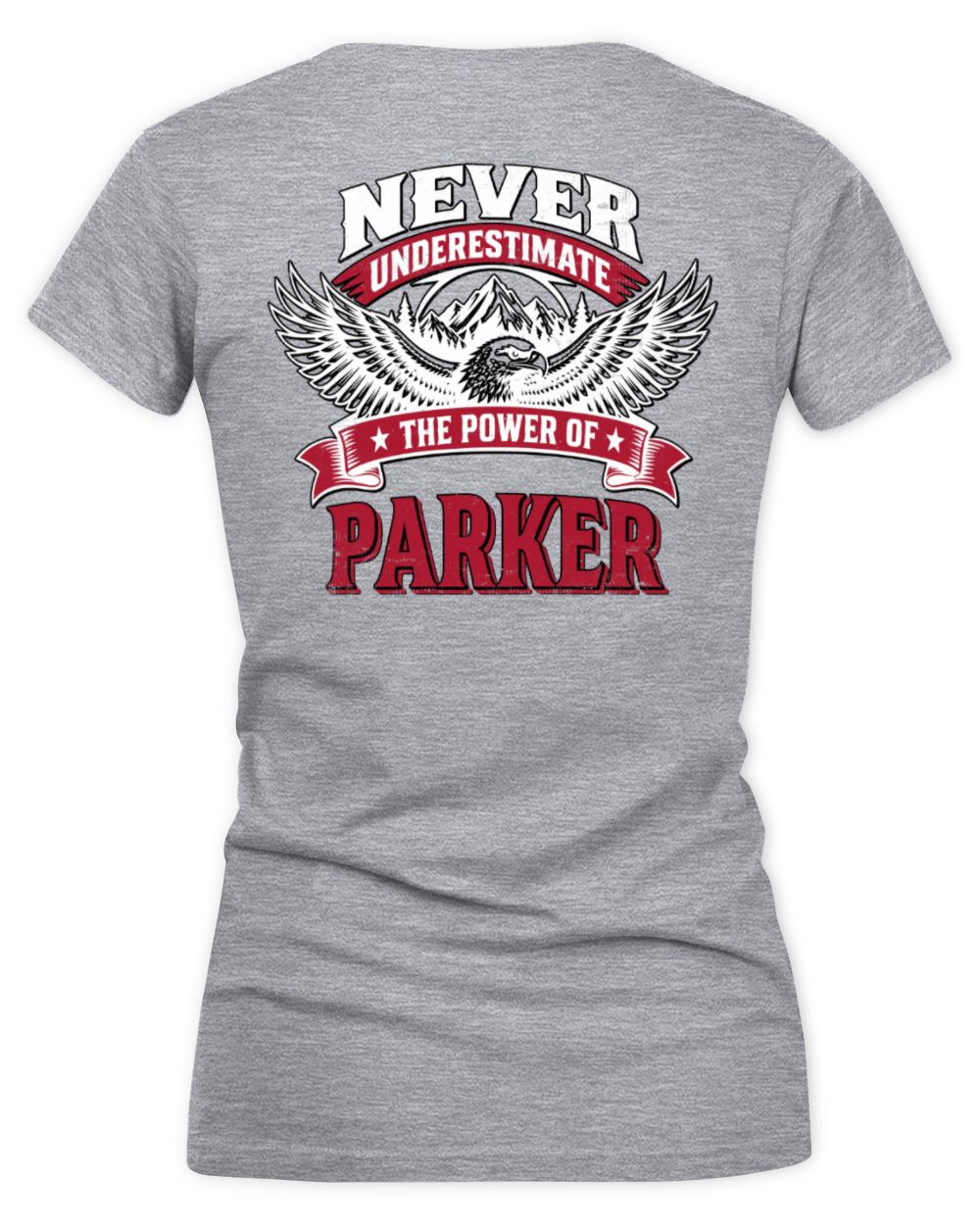 Never Underestimate Your Name Eagle Mountain Shirt PARKER M1-61 / Women's V-Neck T-Shirt / sport grey