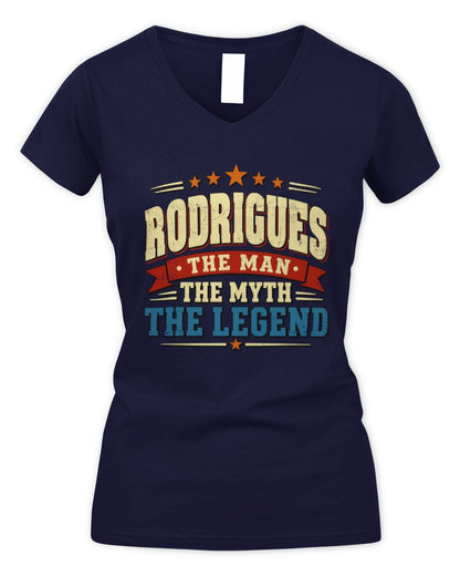 The Man The Myth The Legend Ribbon Vintage T-Shirt RODRIGUES M1-56 / Women's V-Neck T-Shirt / navy