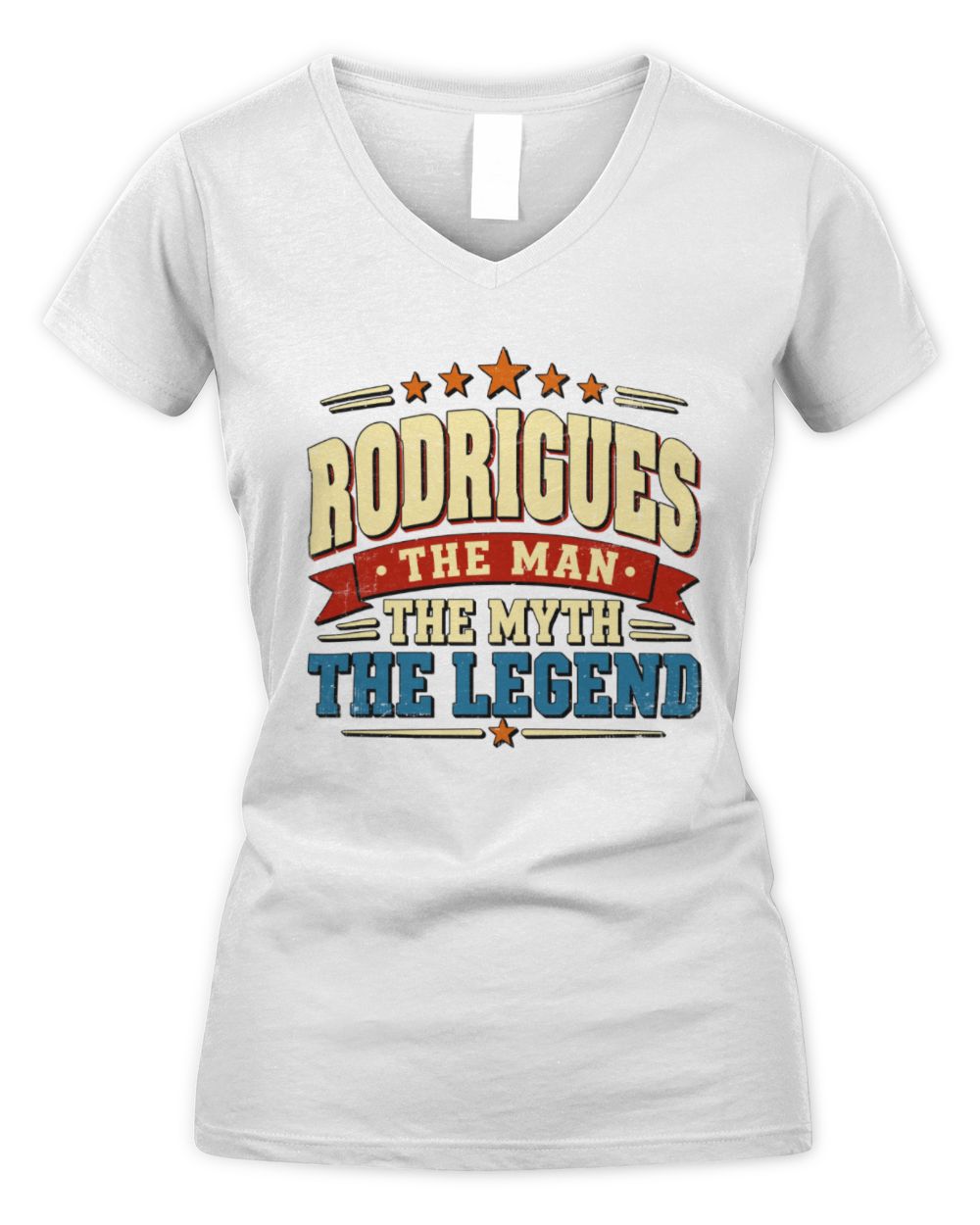 The Man The Myth The Legend Ribbon Vintage T-Shirt RODRIGUES M1-56 / Women's V-Neck T-Shirt / white