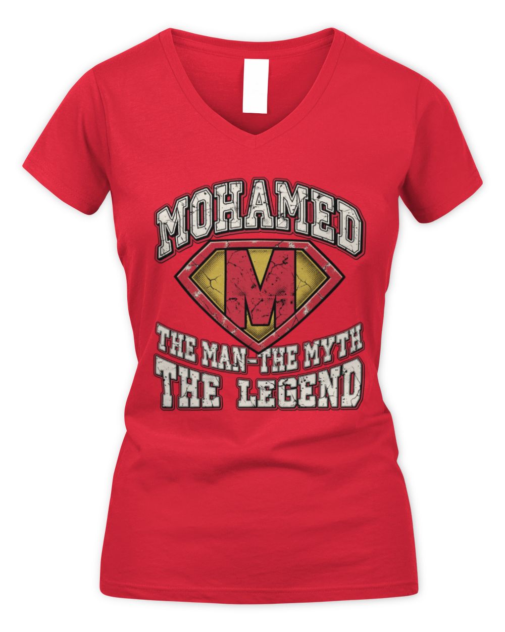 The Man The Myth The Legend Superman Graphic T-Shirt MOHAMED M1-74 / Women's V-Neck T-Shirt / red