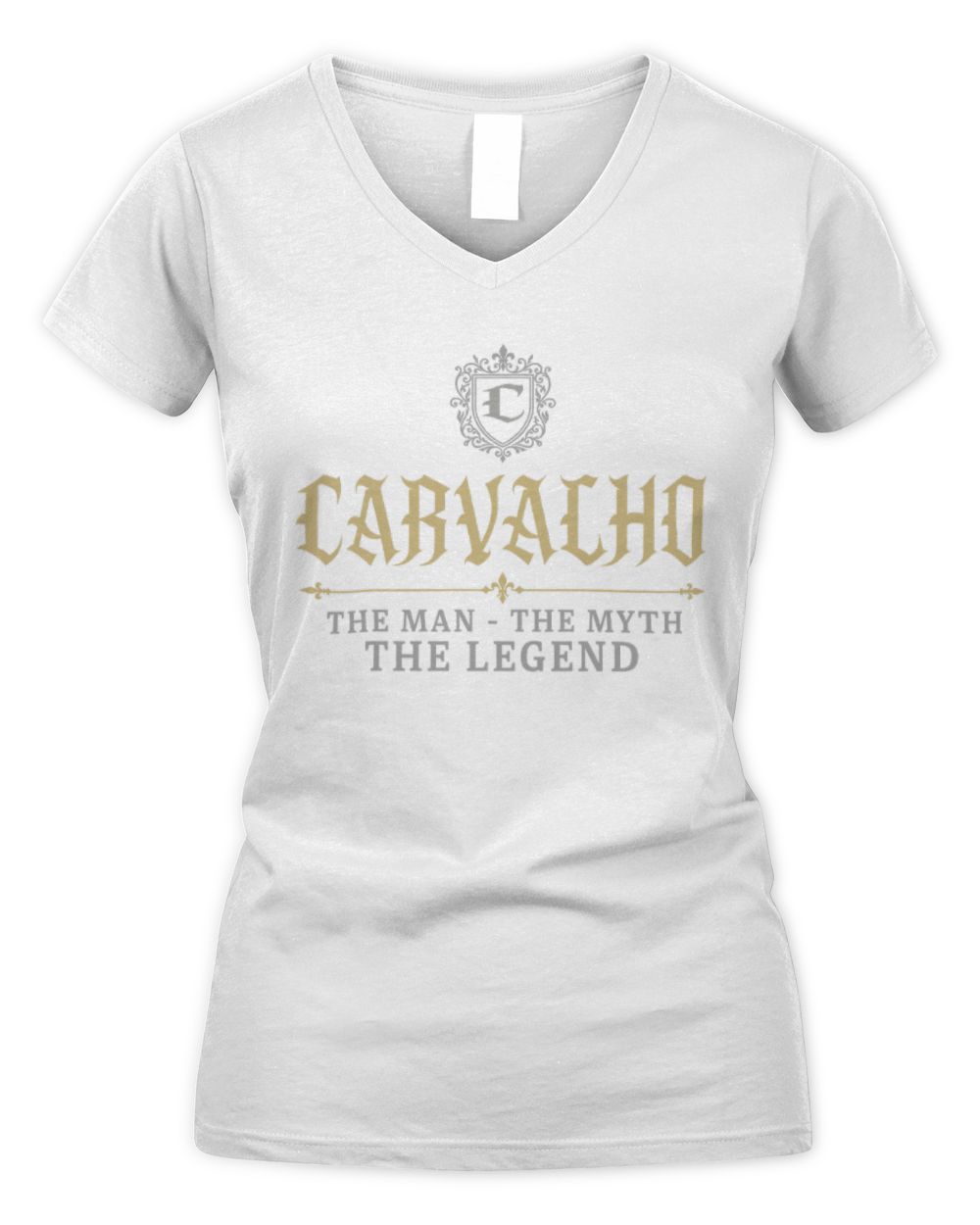 The Man The Myth The Legend Western Shirt CARVALHO M1-78 / Women's V-Neck T-Shirt / white