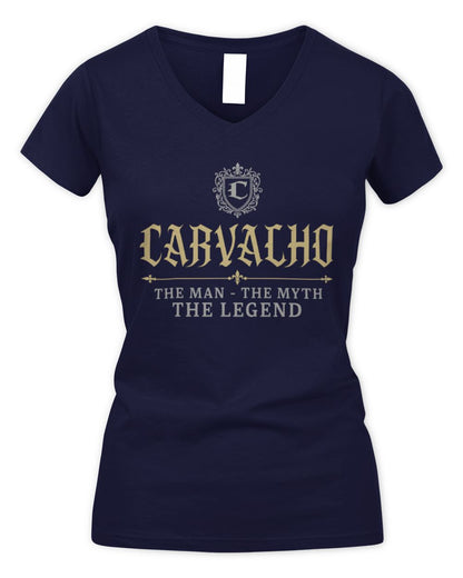 The Man The Myth The Legend Western Shirt CARVALHO M1-78 / Women's V-Neck T-Shirt / navy