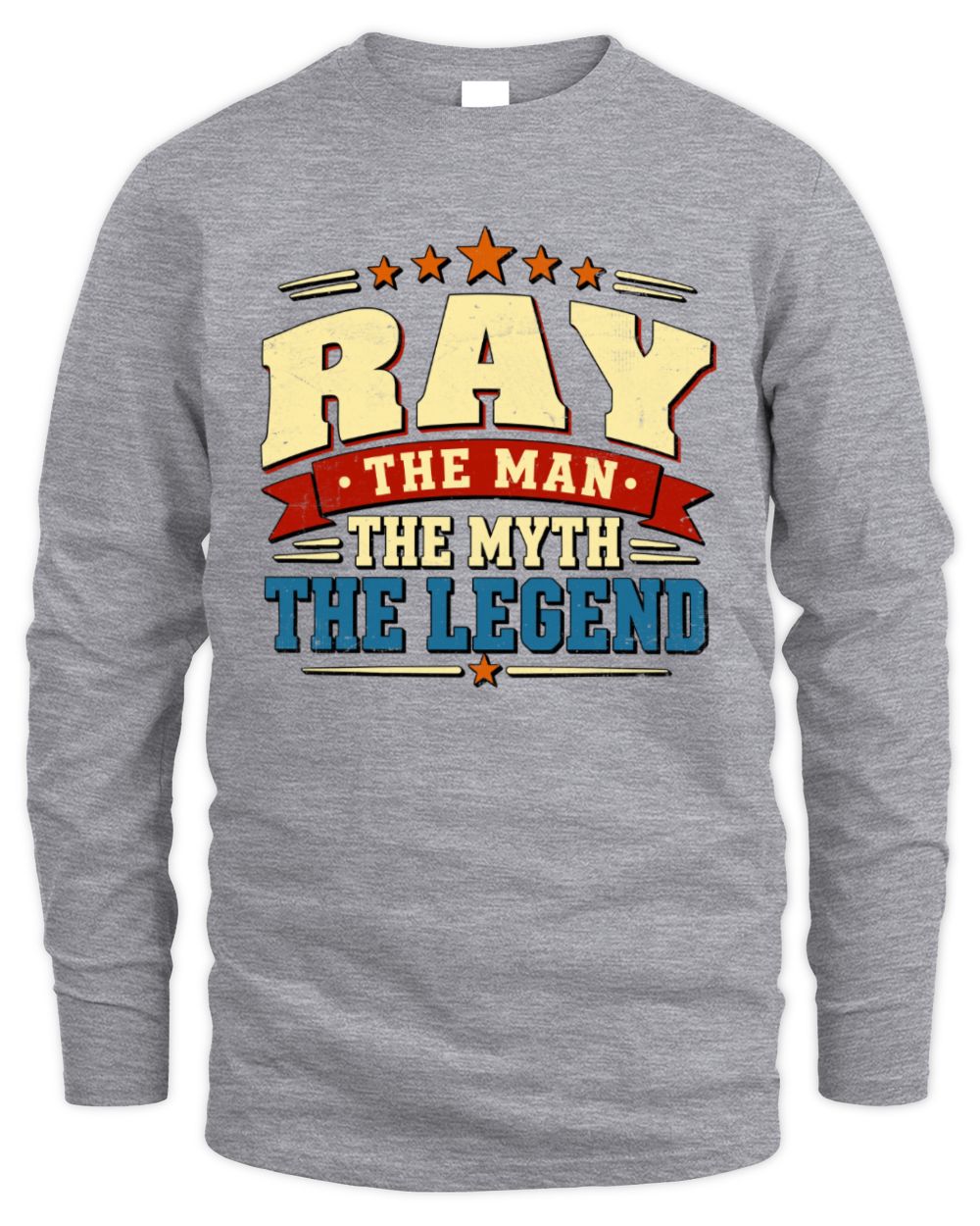 The Man The Myth The Legend Ribbon Vintage T-Shirt RAY M1-56 / Men's Long Sleeved T-Shirt / sport grey