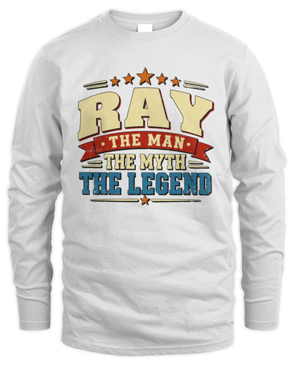 The Man The Myth The Legend Ribbon Vintage T-Shirt RAY M1-56 / Men's Long Sleeved T-Shirt / white