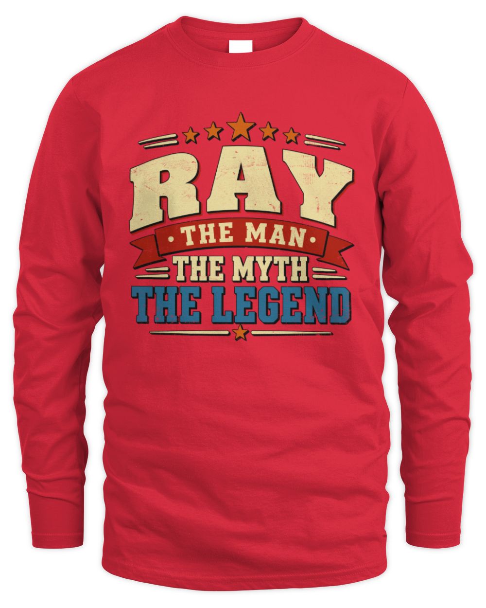 The Man The Myth The Legend Ribbon Vintage T-Shirt RAY M1-56 / Men's Long Sleeved T-Shirt / red