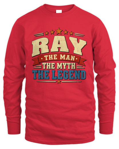 The Man The Myth The Legend Ribbon Vintage T-Shirt RAY M1-56 / Men's Long Sleeved T-Shirt / red