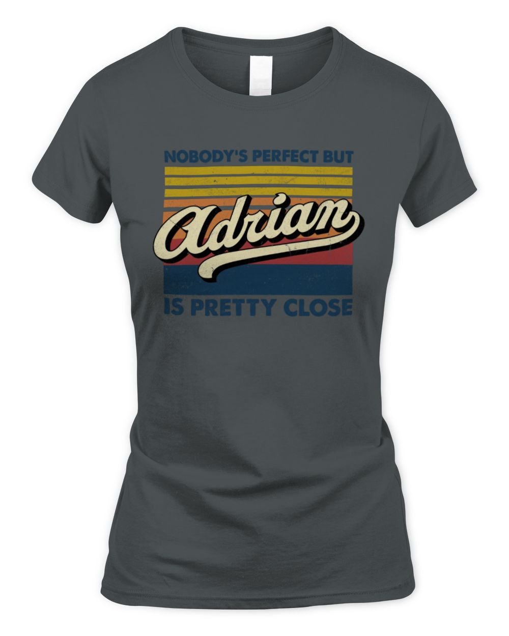 Nobody's Perfect But Your Name Is Pretty Close Retro Shirt ADRIAN M1-65 / Women's Standard T-Shirt / charcoal