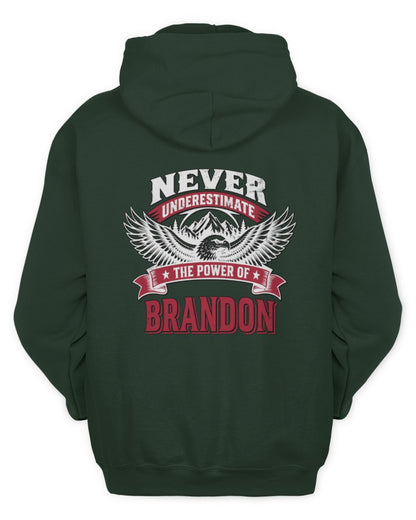 Never Underestimate Your Name Eagle Mountain Shirt BRANDON M1-61 / Unisex Hoodie / forest green
