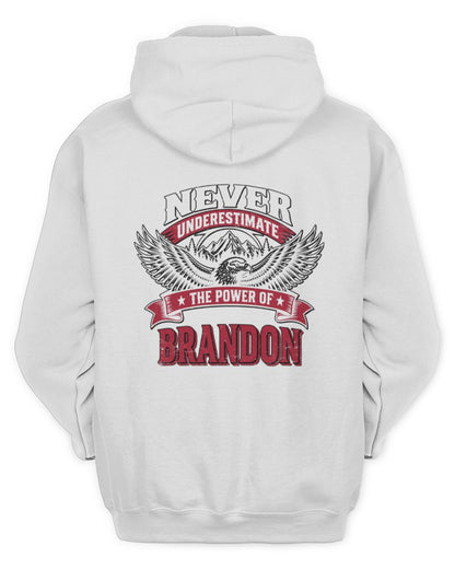 Never Underestimate Your Name Eagle Mountain Shirt BRANDON M1-61 / Unisex Hoodie / white