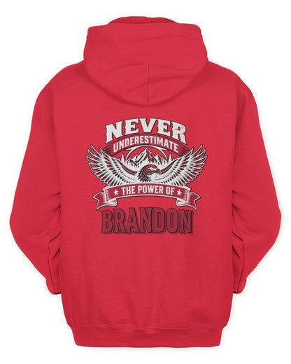 Never Underestimate Your Name Eagle Mountain Shirt BRANDON M1-61 / Unisex Hoodie / red