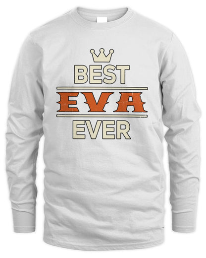 Best Your Name With Crown Shirt EVA M1-59 / Men's Long Sleeved T-Shirt / white