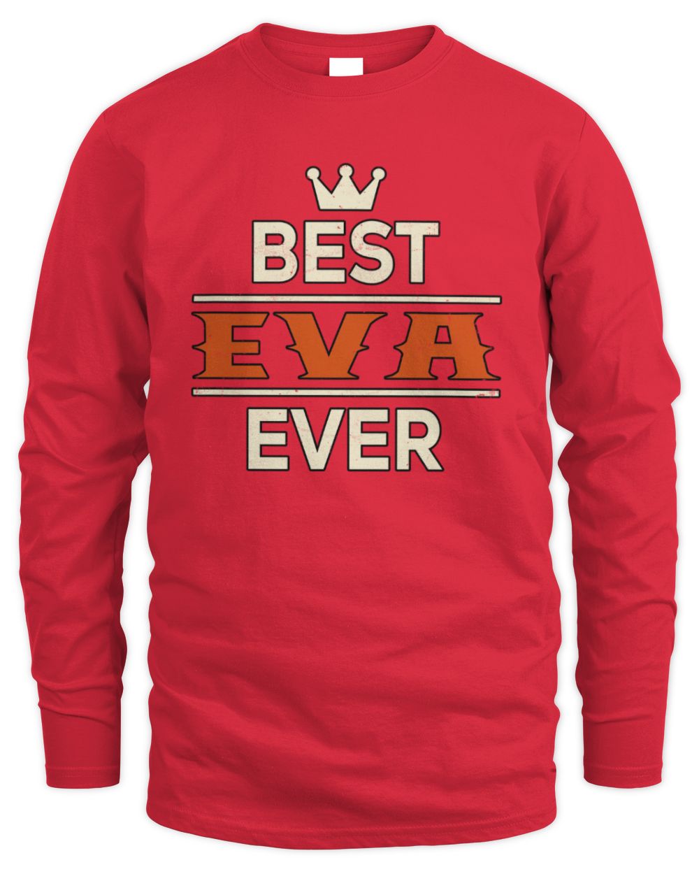 Best Your Name With Crown Shirt EVA M1-59 / Men's Long Sleeved T-Shirt / red