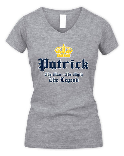 The Man The Myth The Legend Corona Beer T-Shirt PATRICK M1-S83 / Women's V-Neck T-Shirt / sport grey