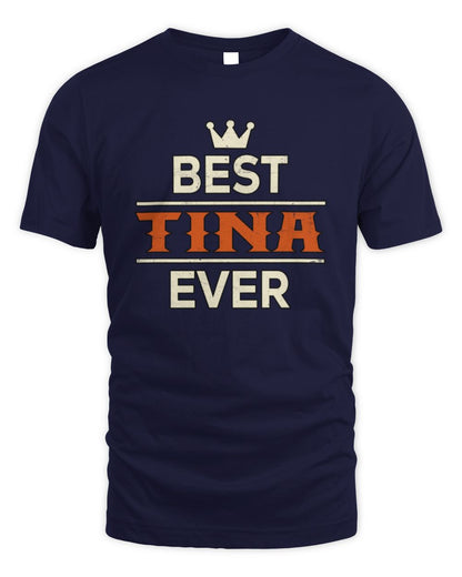 Best Your Name With Crown Shirt TINA M1-59 / Unisex Standard T-Shirt / navy