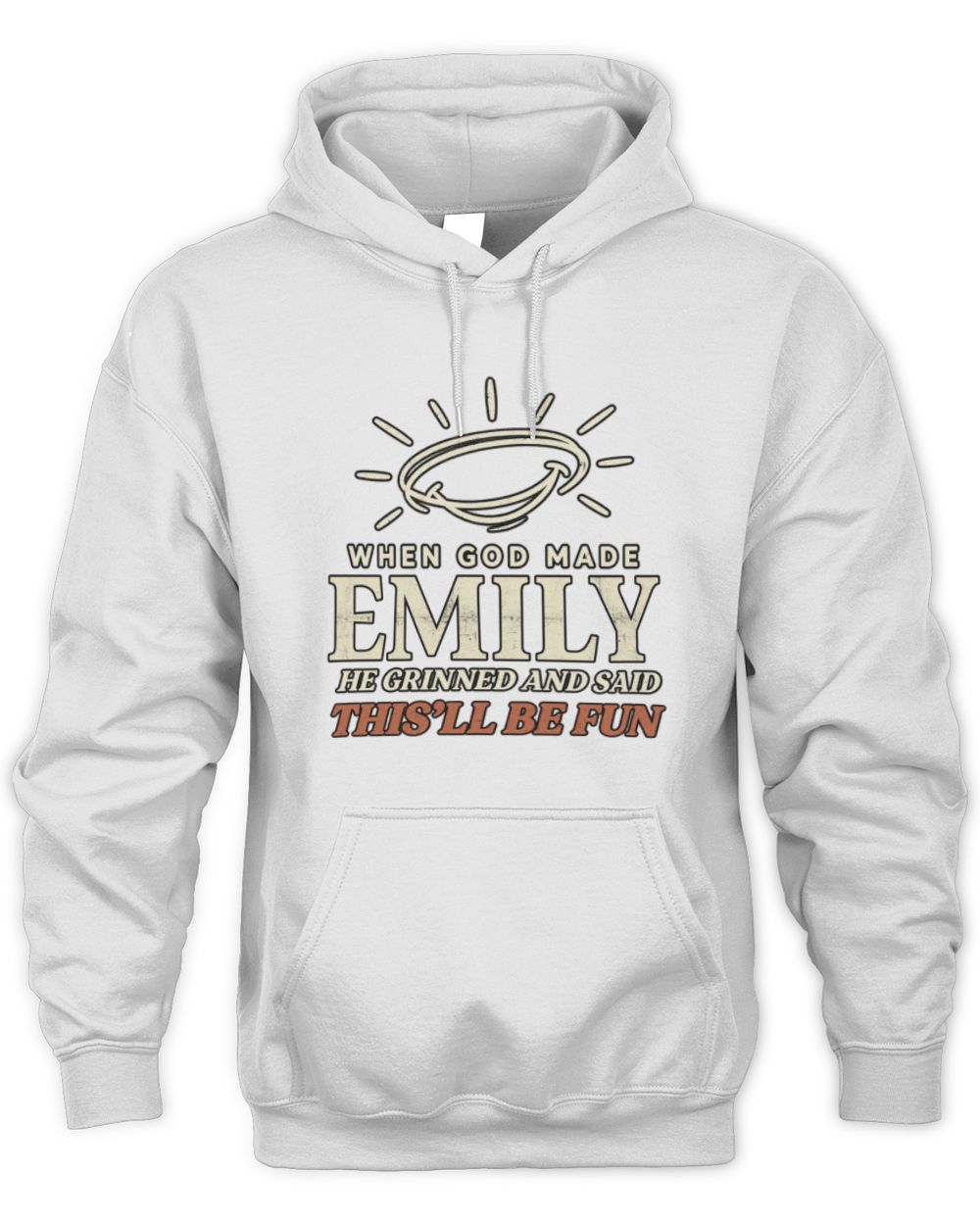 When God Made Your Name Funny Western T-Shirt T-Shirt EMILY M1-S82 / Unisex Hoodie / white