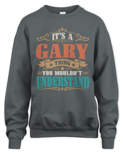 It’s a Name Thing Personalized Retro T-Shirt GARY M1-47 / Unisex Sweatshirt / charcoal