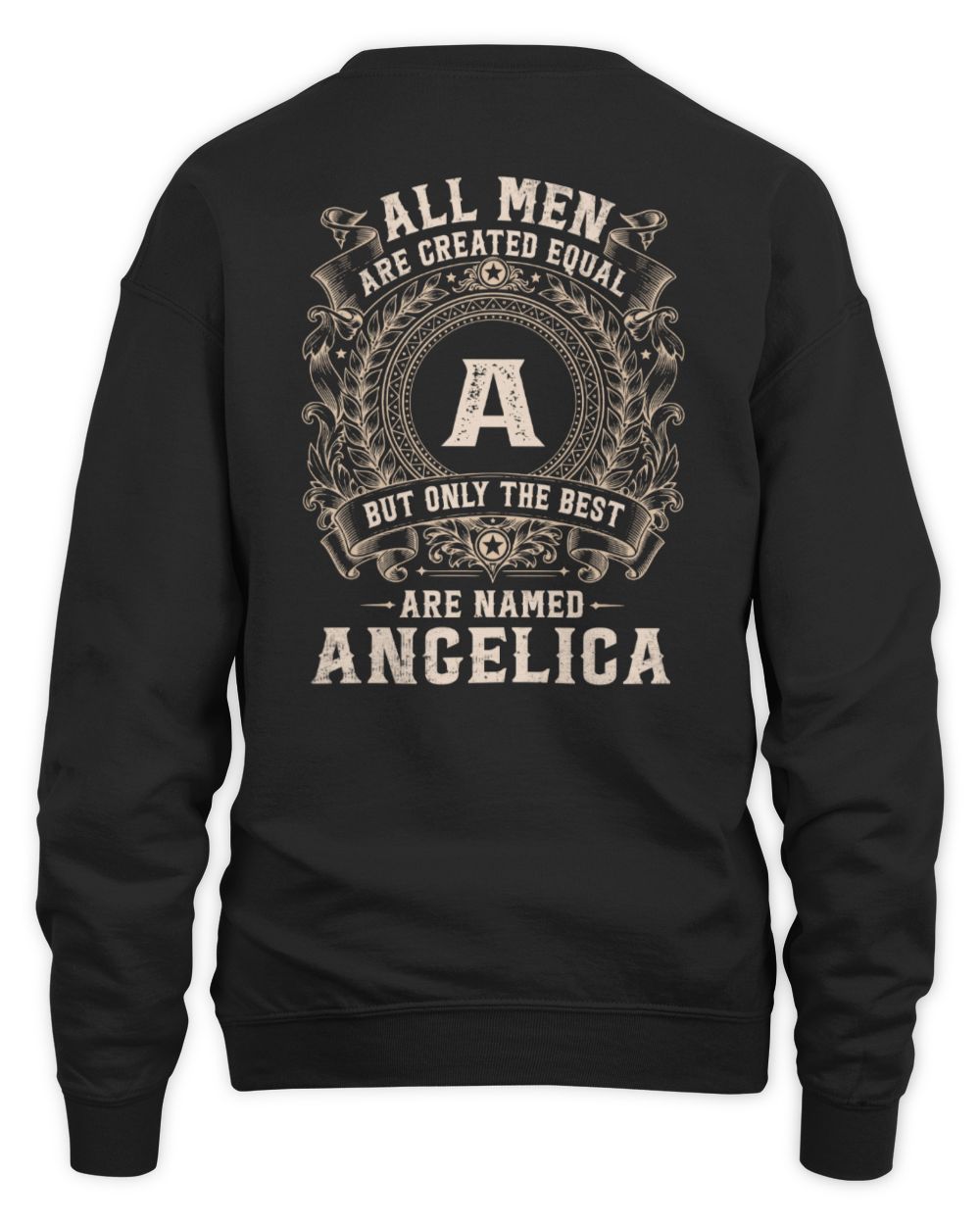 All Men Are Created Equal Cool Logo Shirt ANGELICA M1-60 / Unisex Sweatshirt / black