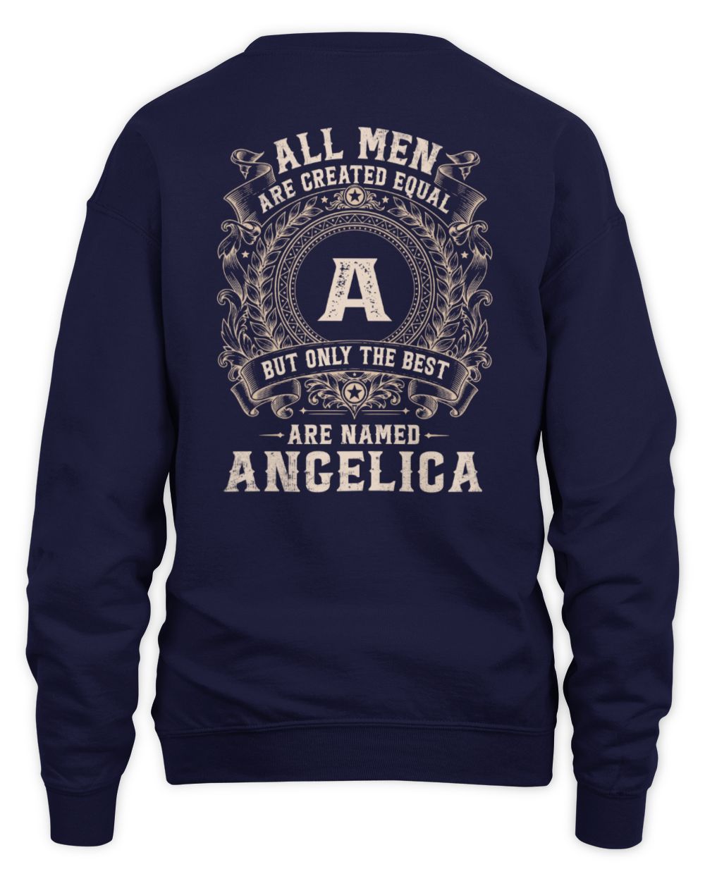 All Men Are Created Equal Cool Logo Shirt ANGELICA M1-60 / Unisex Sweatshirt / navy