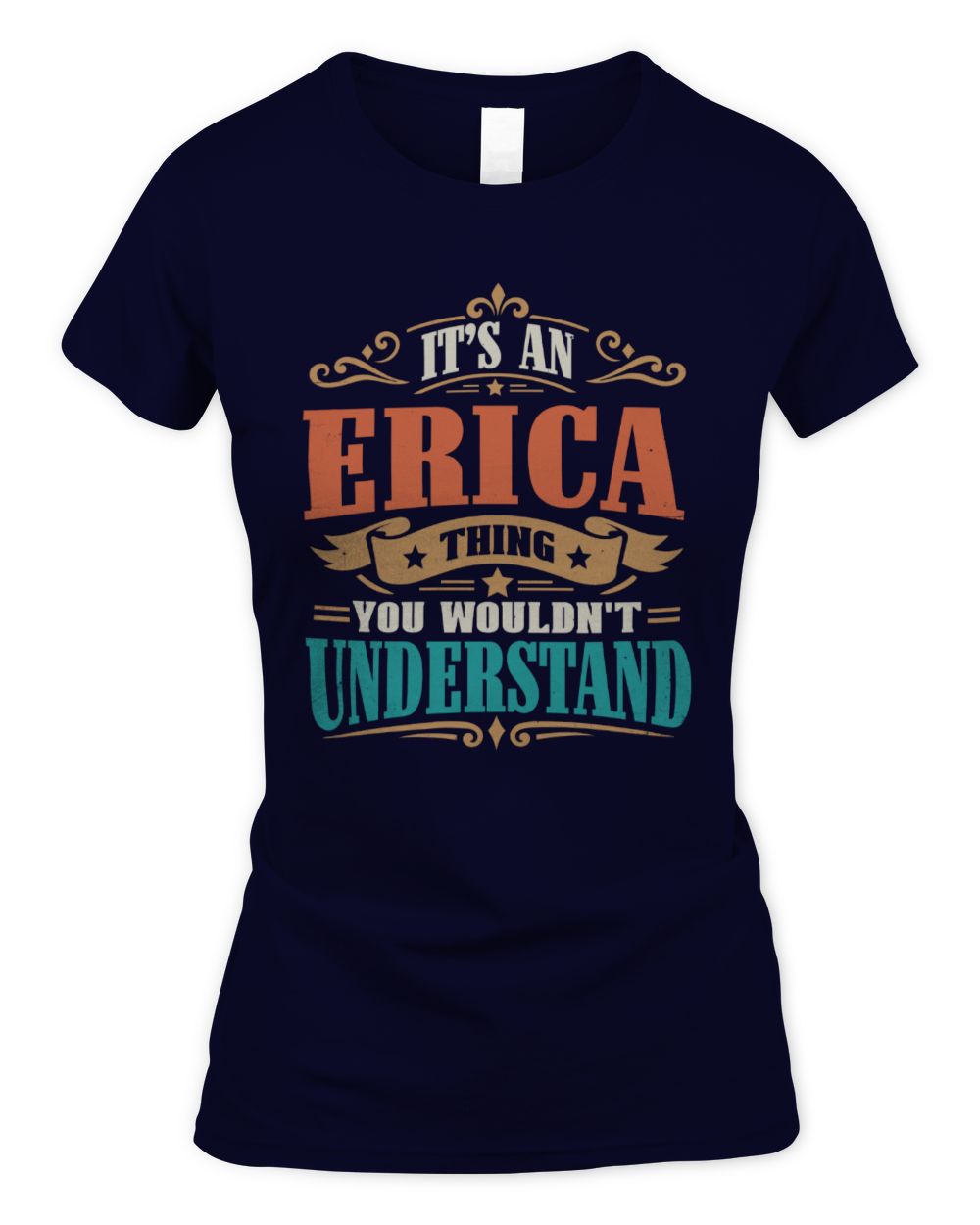It’s a Name Thing Personalized Retro T-Shirt ERICA M1-47 / Women's Standard T-Shirt / navy