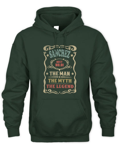 The Man The Myth The Legend Vintage Gold Wine Shirt SANCHEZ M1-52 / Unisex Hoodie / forest green