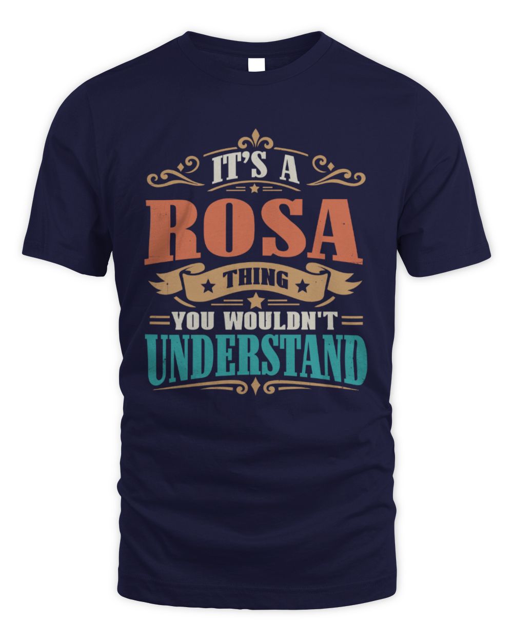 It’s a Name Thing Personalized Retro T-Shirt ROSA M1-47 / Unisex Standard T-Shirt / navy