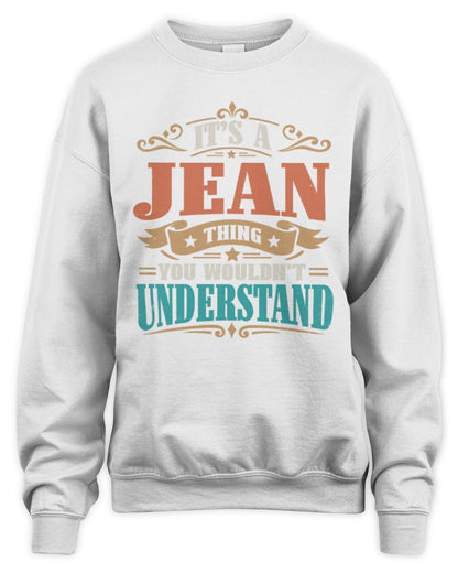 It’s a Name Thing Personalized Retro T-Shirt JEAN M1-47 / Unisex Sweatshirt / white