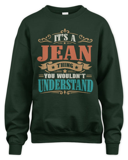 It’s a Name Thing Personalized Retro T-Shirt JEAN M1-47 / Unisex Sweatshirt / forest green