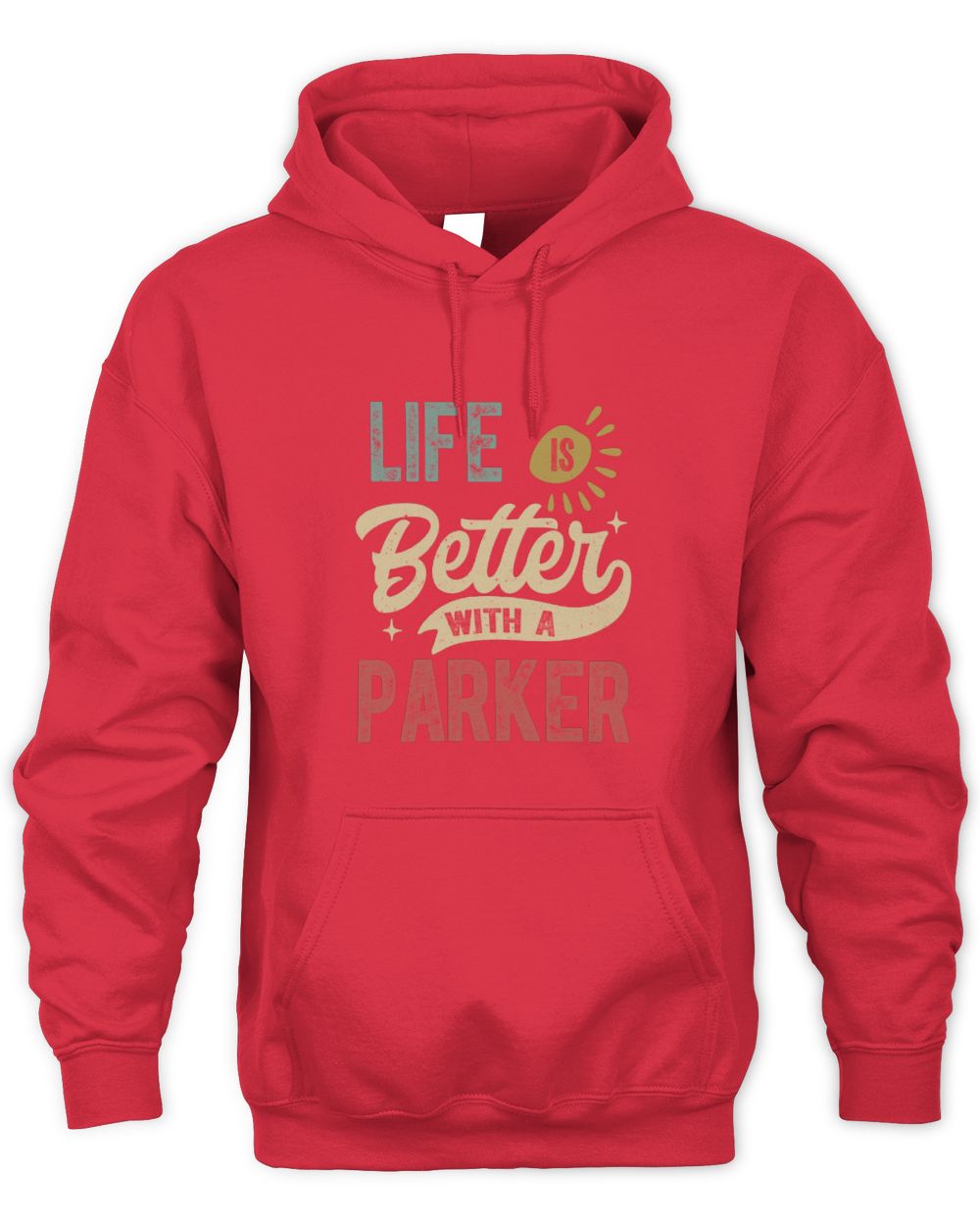 Life Is Better With a Name Personalized Retro T-Shirt PARKER-48 / Unisex Hoodie / red