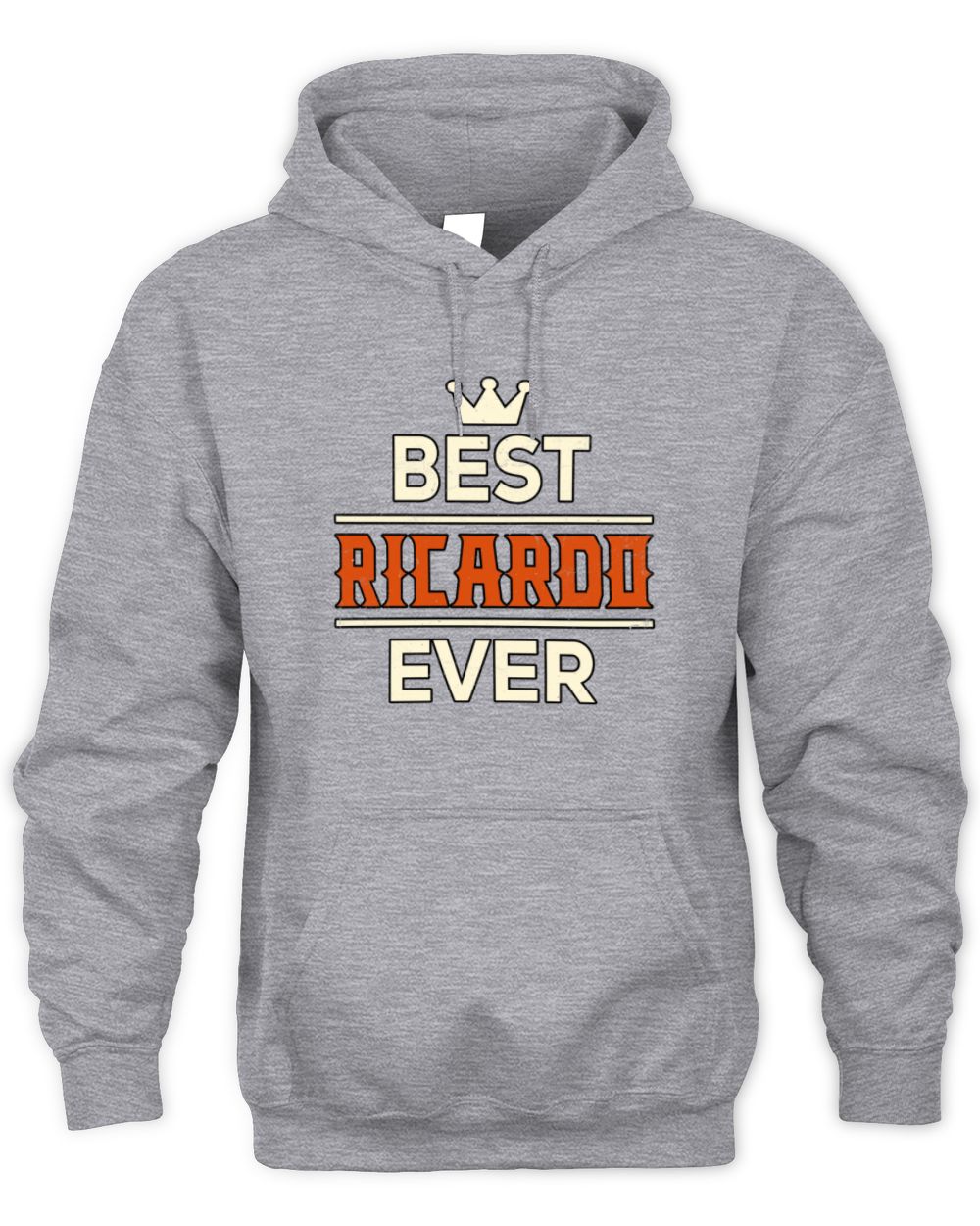 Best Your Name With Crown Shirt RICARDO M1-59 / Unisex Hoodie / sport grey