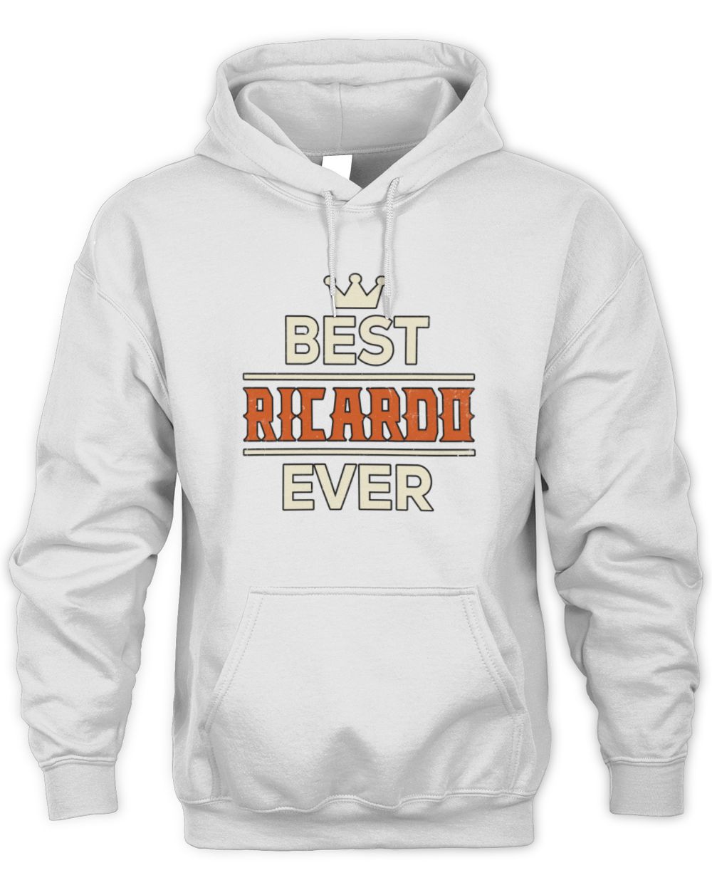 Best Your Name With Crown Shirt RICARDO M1-59 / Unisex Hoodie / white