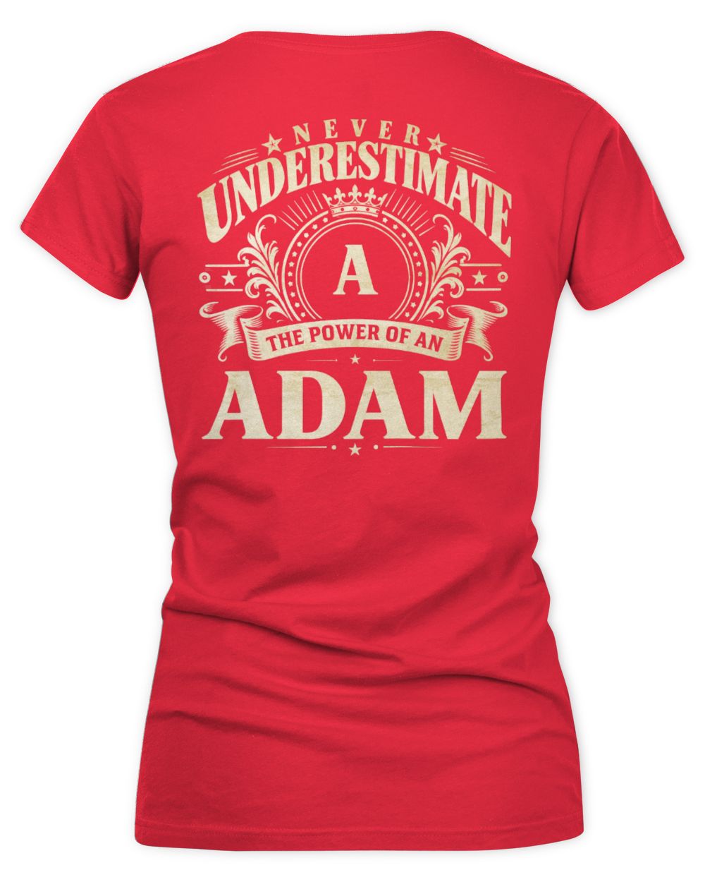 Never Underestimate Your Name Luxury Logo Shirt ADAM M1-63 / Women's V-Neck T-Shirt / red
