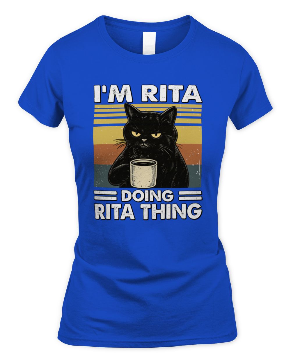 I'm Name Doing Name Thing Grumpy Black Cat Shirt RITA M1-79 / Women's Standard T-Shirt / royal