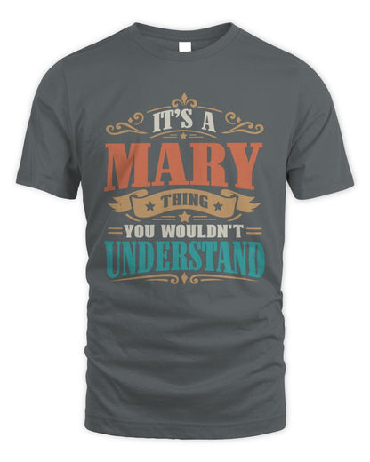 It’s a Name Thing Personalized Retro T-Shirt MARY M1-47 / Unisex Standard T-Shirt / charcoal
