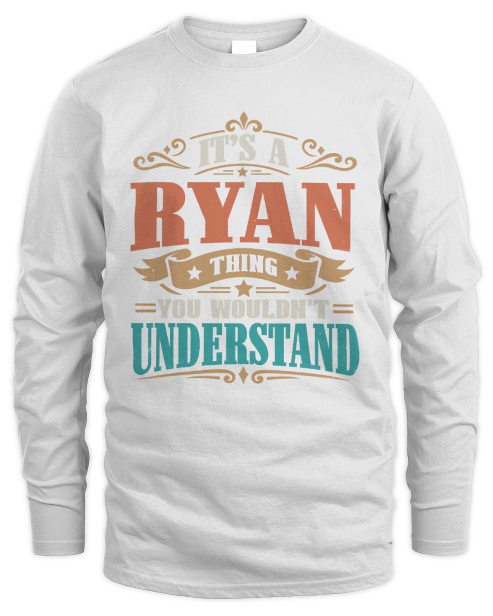 It’s a Name Thing Personalized Retro T-Shirt RYAN M1-47 / Men's Long Sleeved T-Shirt / white
