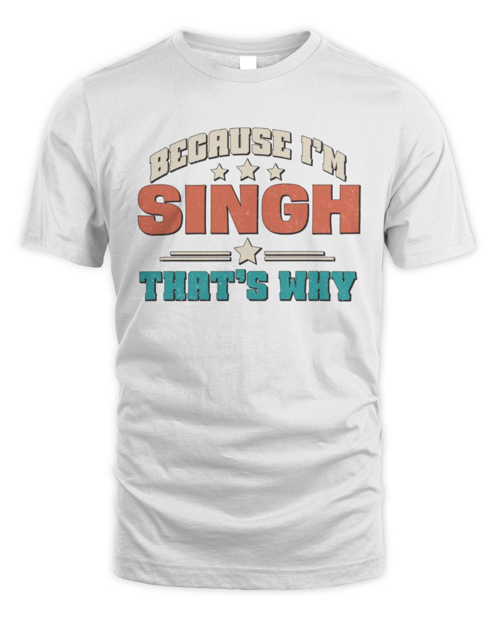 Because I'm Name That's Why Personalized Retro Shirt SINGH-49 / Unisex Standard T-Shirt / white